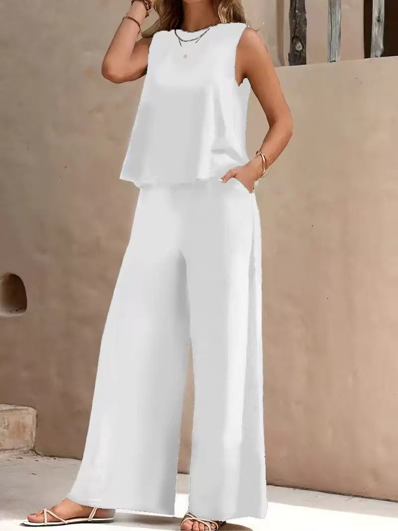 Vest + Wide Leg Pant Set